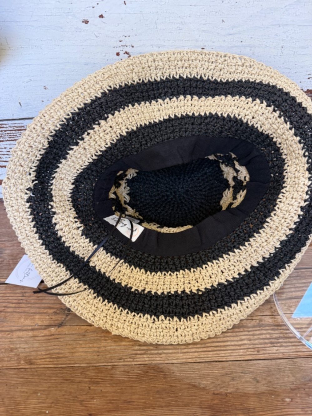 NWT Anthropologie Paper Crochet Black Sun Hat - Picture 5 of 6